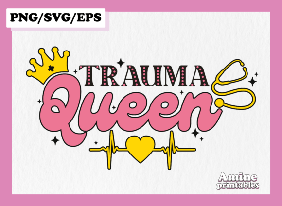 Captivating Trauma Queen Retro Nurse SVG Design