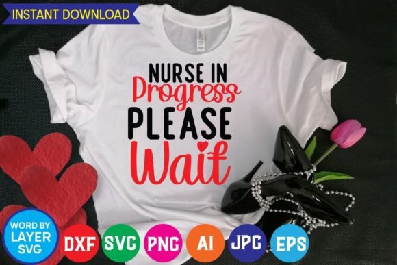 Nurse in Progress Please Wait Svg Cut File