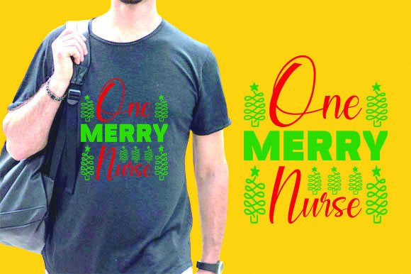 One Merry Nurse: A Charming Christmas T-Shirt Design
