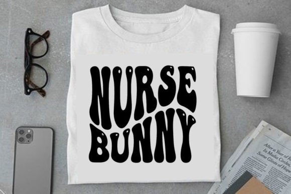Retro Text Design, Nurse Bunny: A Charming Embroidery Choice